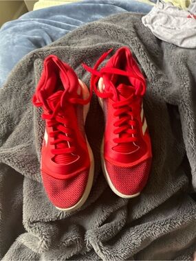 adidas Red Men's Athletic Sneakers with White Accents
